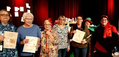v. li.n.re.: P. Schilling, I. Knorr, G. Völlger, SPD-Stadträtin B. Moser, L. Lottner, M. Kick, R. Dümmler